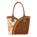 Montana West Tote Bag for Women Cowhide Hair-On Top Handle Satchel Fashion Shoulder Purse=