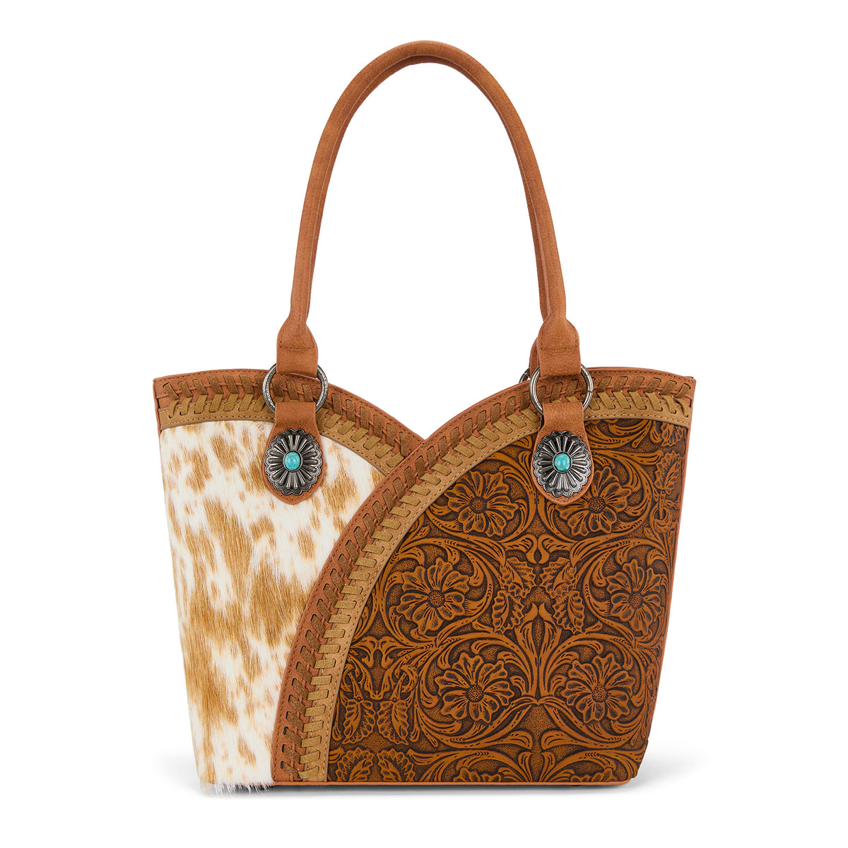 Montana West Tote Bag for Women Cowhide Hair-On Top Handle Satchel Fashion Shoulder Purse=