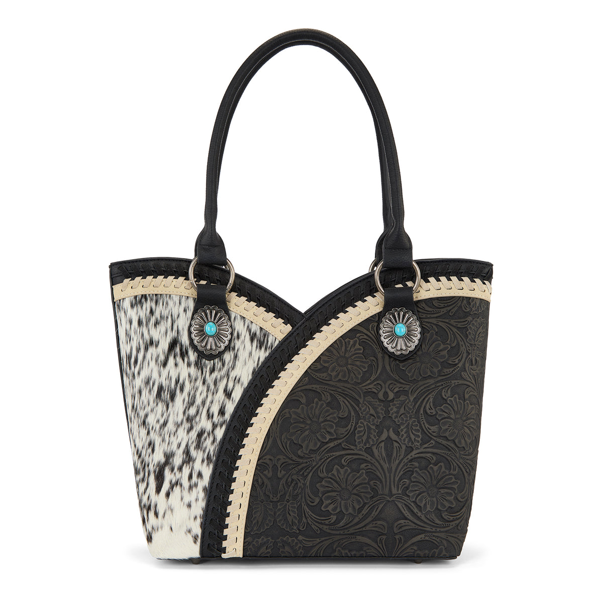 Montana West Tote Bag for Women Cowhide Hair-On Top Handle Satchel Fashion Shoulder Purse=