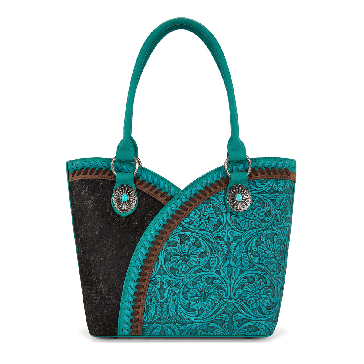 Montana West Tote Bag for Women Cowhide Hair-On Top Handle Satchel Fashion Shoulder Purse=