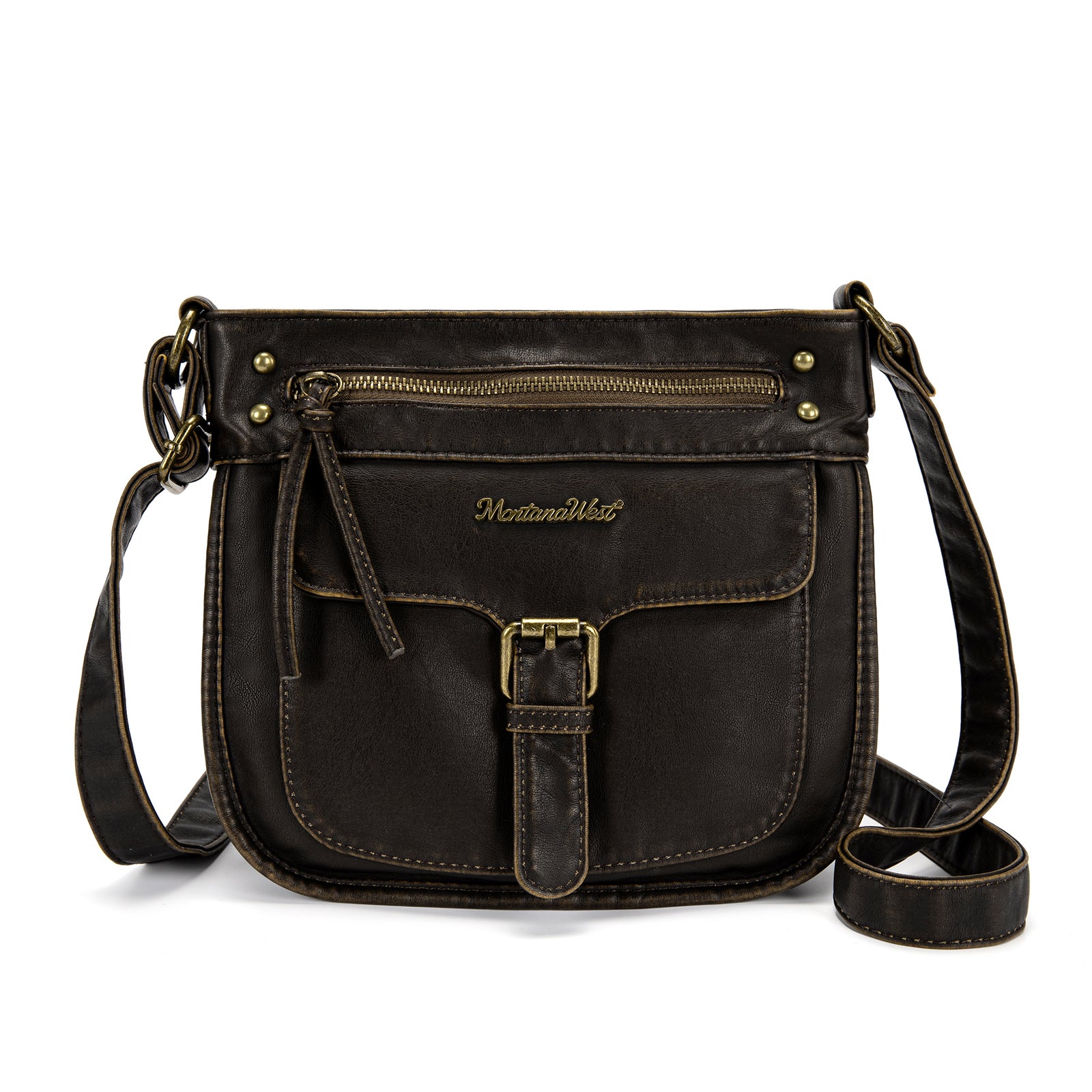 Montana West Women Crossbody Purse with Multi Pocket, Ultra Soft Washed Leather Travel Bag