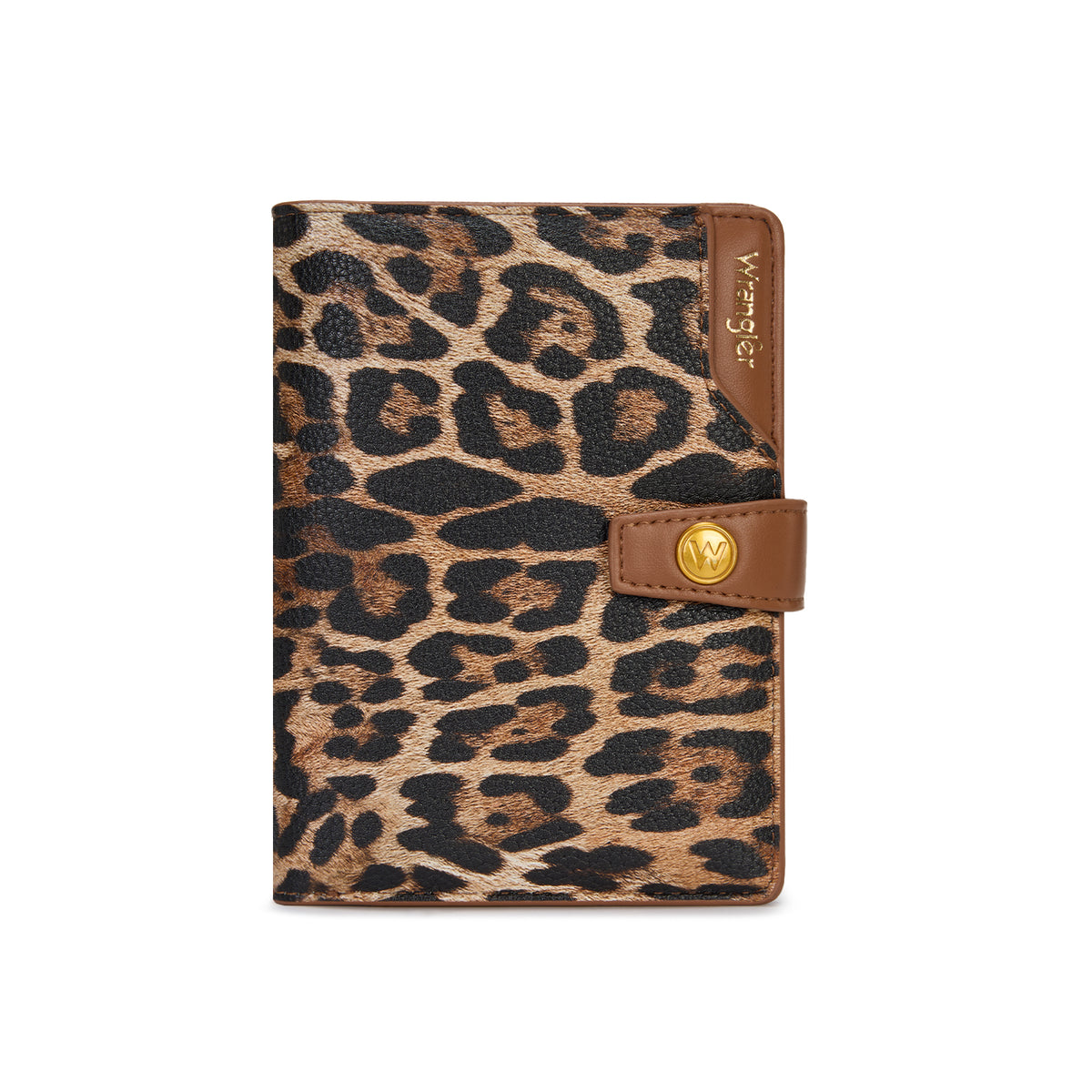 Wrangler Small RFID Blocking Wallet for women Leopard & Cow Print Passport Card Holder with Snap Closure