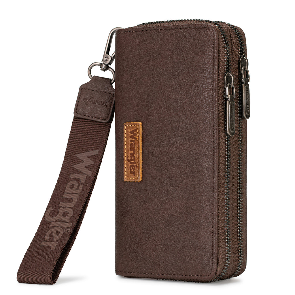 Wrangler Women Wallet Tri?Fold RFID Blocking Compact Credit Card Organizer with ID Window & Zipper