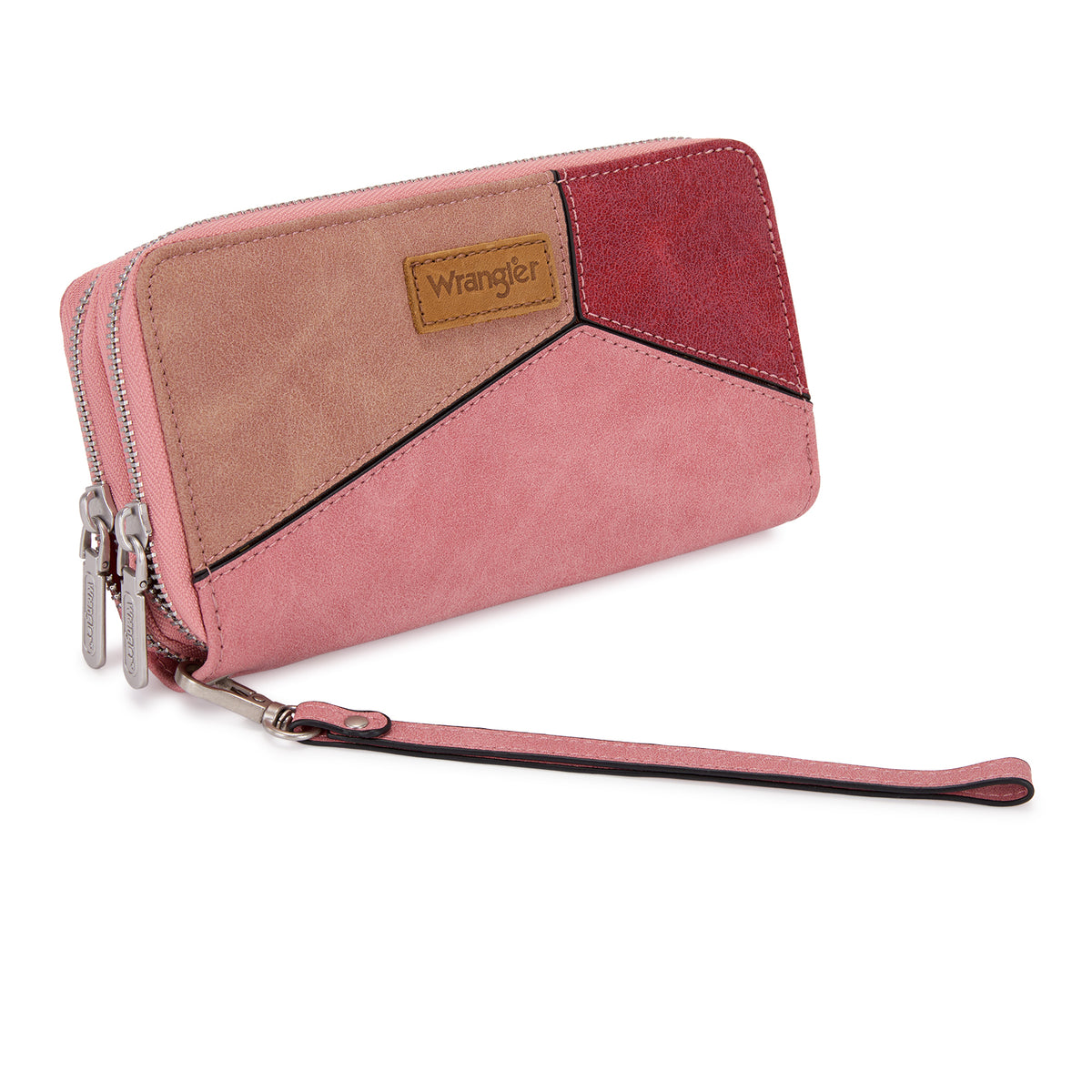 Montana West Wrangler Women's Wallets RFID Blocking Wristlet Clutch Card Holder with Double Zipper Coin Pocket
