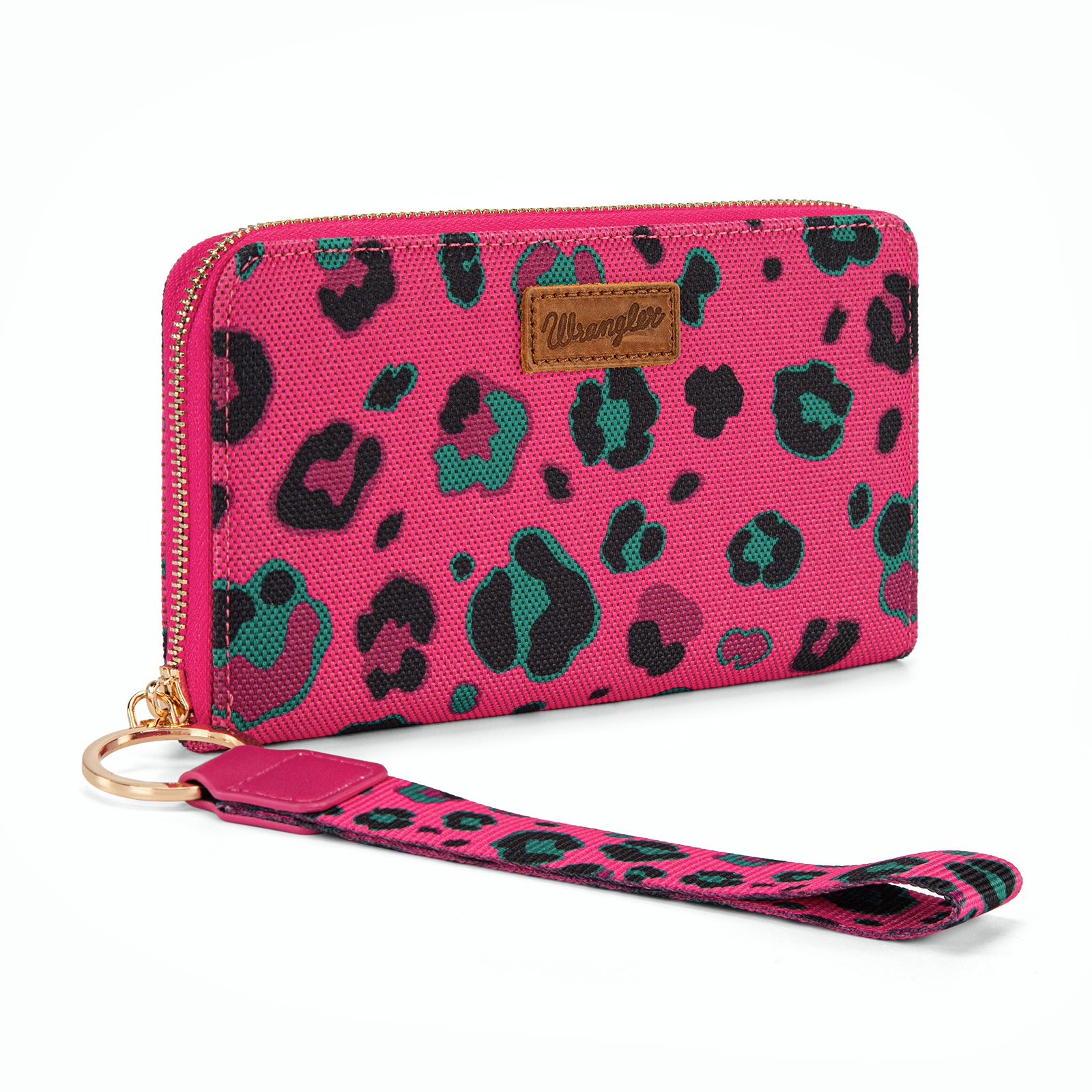 Wrangler Wallet Women Leopard Print Wristlet Wallets for Women Stylish Credit Card Wallet with Zipper Pocket Durable and Functional Wallets for Women