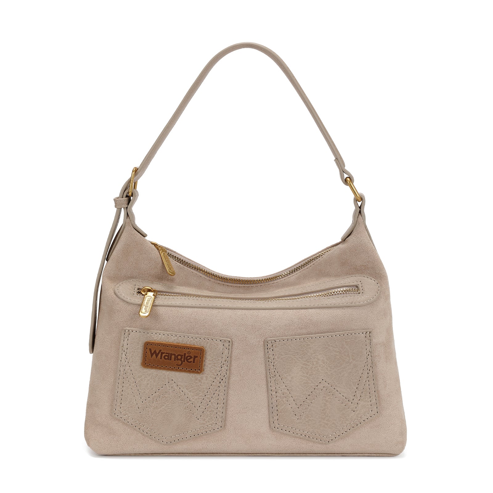 Wrangler Women's Hobo Shoulder Bag, Adjustable Strap Purse with Iconic W?Stitching Pockets
