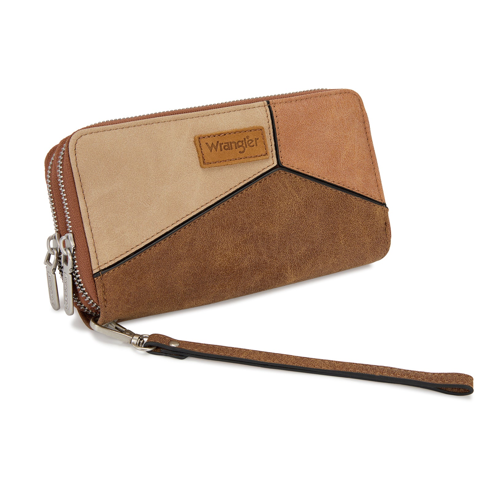 Montana West Wrangler Women's Wallets RFID Blocking Wristlet Clutch Card Holder with Double Zipper Coin Pocket