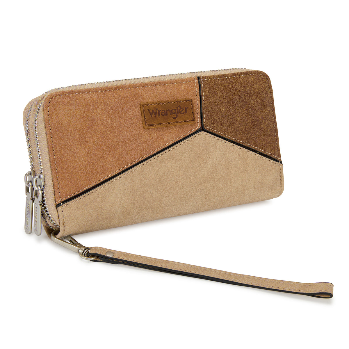 Montana West Wrangler Women's Wallets RFID Blocking Wristlet Clutch Card Holder with Double Zipper Coin Pocket