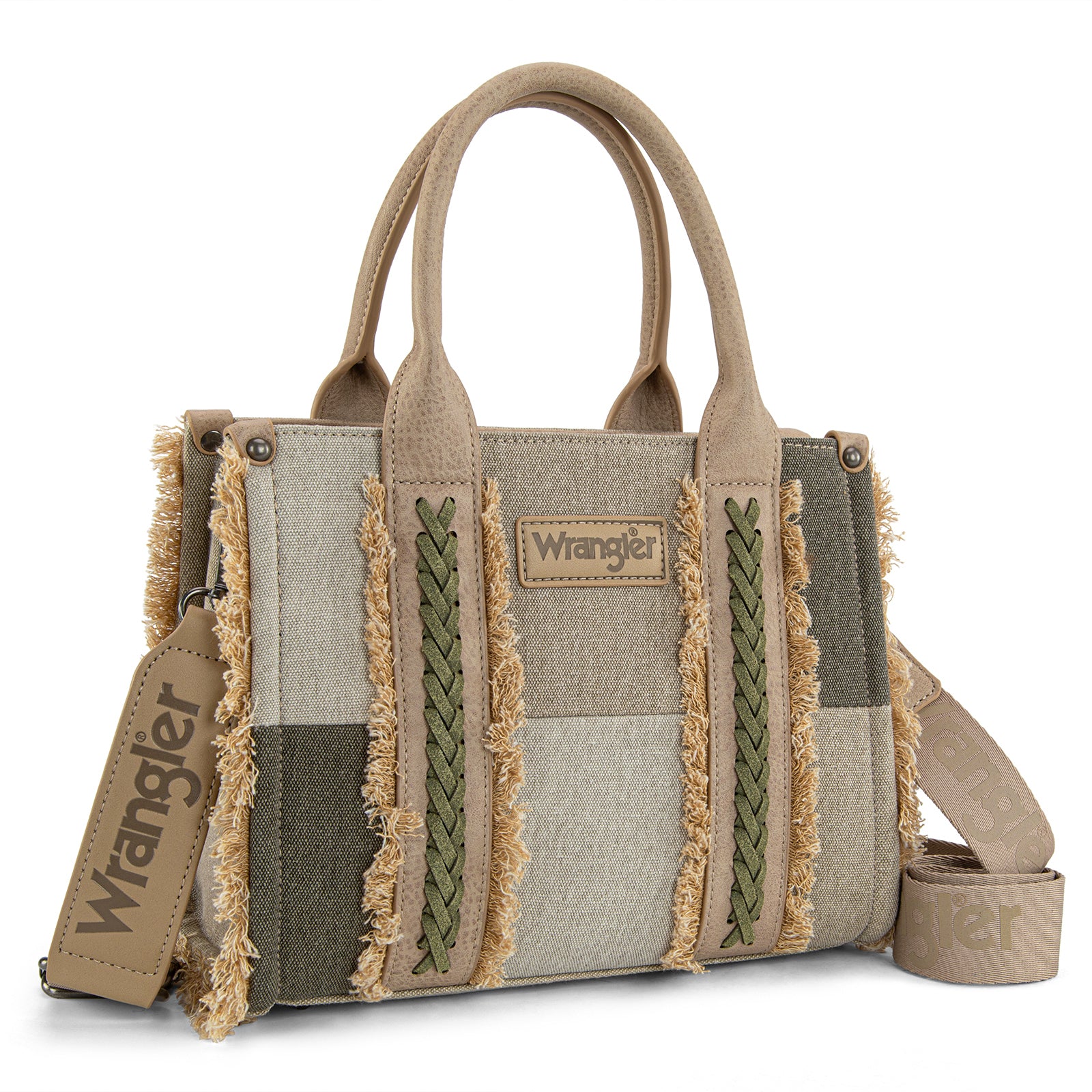 Wrangler Womens Canvas Woven Tote Bag Top Handle Boho Shoulder Bags With Strap