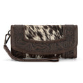 Montana West Wristlet Wallets for Women Western Floral Tooled Cowhide Large Capacity Trifold Wallet with ID Window Perfect for Western Purses Ideal Gift
