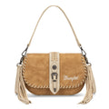 Wrangler Western Shoulder Bag for Women Vintage Cowgirl Crossbody Purse with Fringe