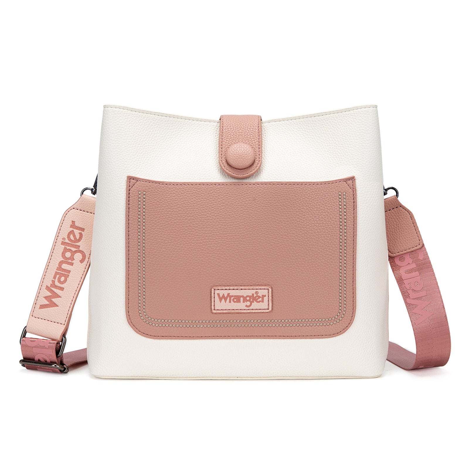 Wrangler Western Women Crossbody Bucket Purse Large Leather Shoulder Bag with Adjustable Strap