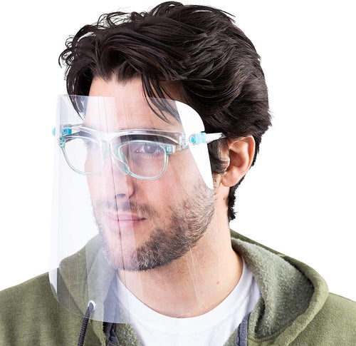 1000Pack Safety Face Shield Anti-Fog Face Visor 1000 Pcs Replaceable Shields & 1000 Pairs Reusable Goggles Protect Eyes and Face