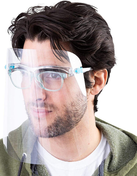 200Pack Safety Face Shield Anti-Fog Face Visor 200 Pcs Replaceable Shields & 200 Pairs Reusable Goggles Protect Eyes and Face