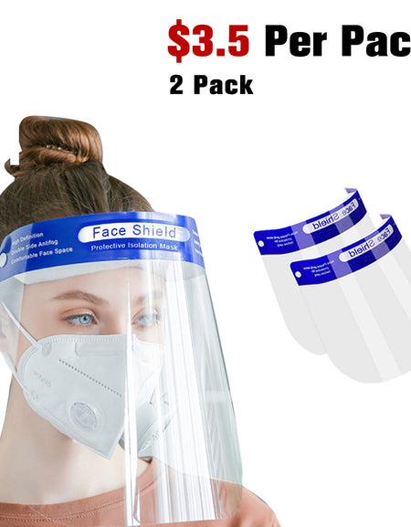 2Pack Safety Face Shield Full Protection Cap Wide Visor Anti-Fog Lens