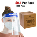 1000Pack Safety Face Shield Full Protection Cap Wide Visor Anti-Fog Lens