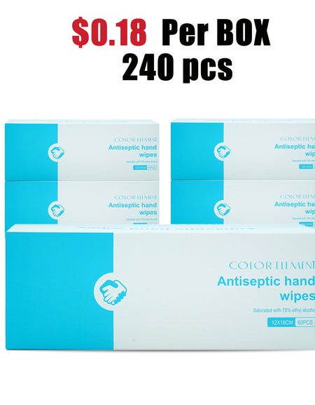 Individual Wrapped Antibacterial Wipes 75% Alcohol (60 Count)/Box