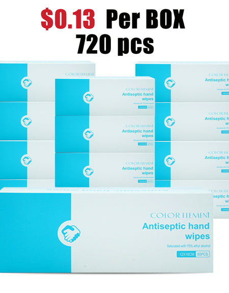 Individual Wrapped Antibacterial Wipes 75% Alcohol (60 Count)/Box