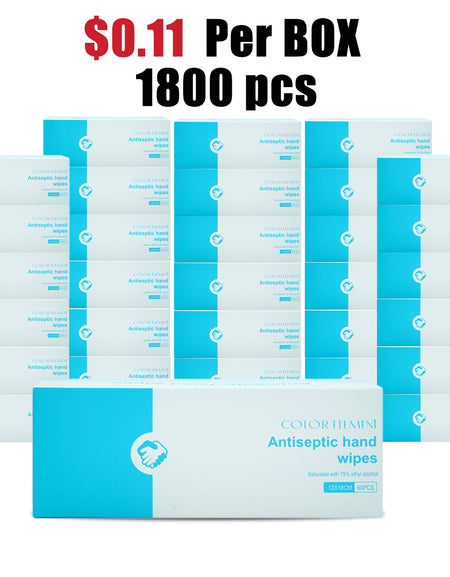 Individual Wrapped Antibacterial Wipes 75% Alcohol (60 Count)/Box