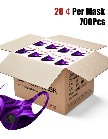 700Pcs Dust Mask with Filter, Fashion Washable Cloth Face Mask Reusable, Purple flower print