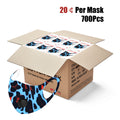 700Pcs Turquoise Leopard Print Single Breathing Valve Single Ply Face Mask