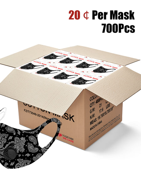 700Pcs Dust Mask with Filter, Fashion Washable Cloth Face Mask Reusable, Black Floral Print