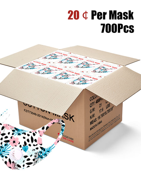 700Pcs Floral Print Single Breathing Valve Single Ply Face Mask