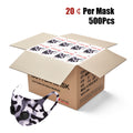 500Pcs Black Camo Double Breathing Valve Single Ply Face Mask