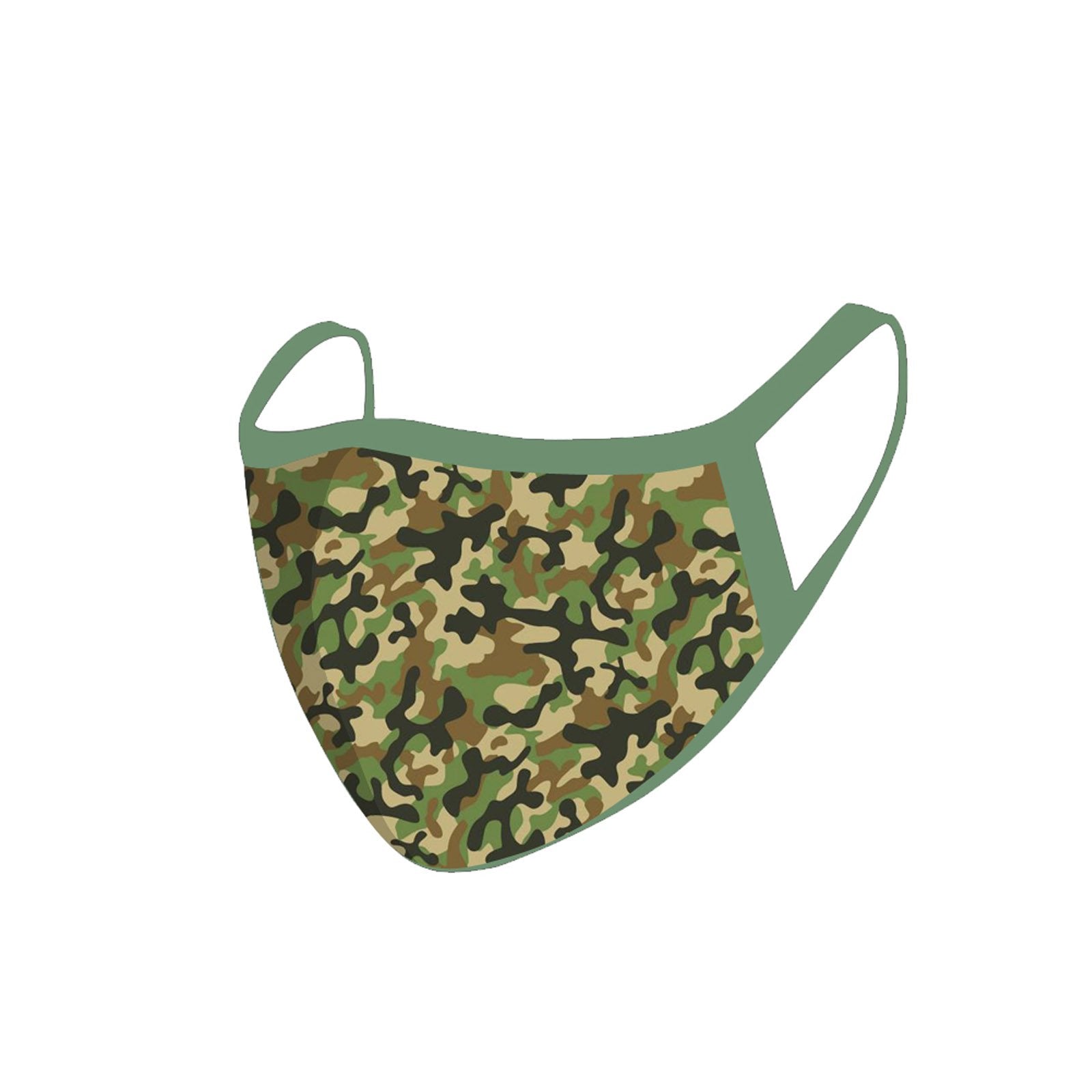 FCM-025A Camo Print Fabric Face Mask Double Layer Set of 2