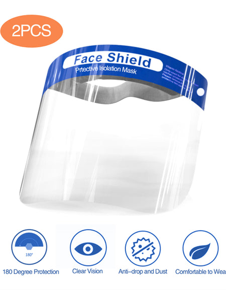 2Pack Safety Face Shield Full Protection Cap Wide Visor Anti-Fog Lens