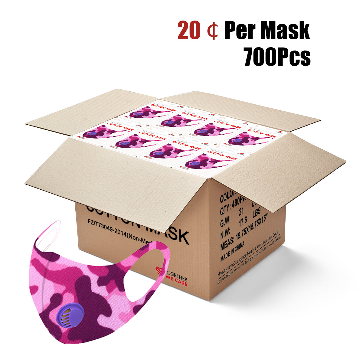 700Pcs Dust Mask with Double Filters, Fashion Washable Cloth Face Mask Reusable, Purple camo print