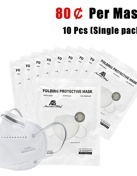 10 Pcs KN95 Disposable Folding Protective Cover Face Masks