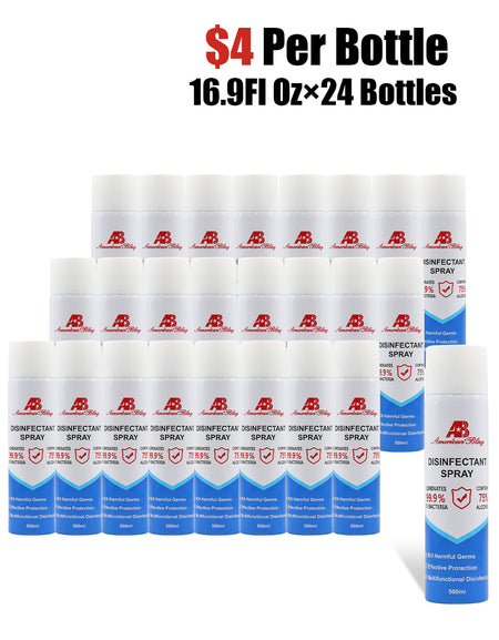 16.9 Fl Oz, Bottle of 24 American Bling   Disinfectant Spray 75% Alcohol 500ML