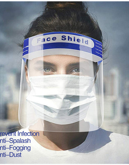 1000Pack Safety Face Shield Full Protection Cap Wide Visor Anti-Fog Lens