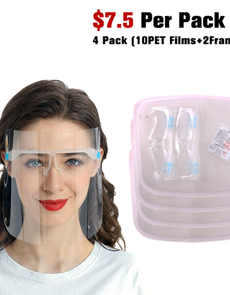 40 PCS Transparent Reusable Face Visor 8 Goggles Frames- Safety Face Shield Goggle Shield