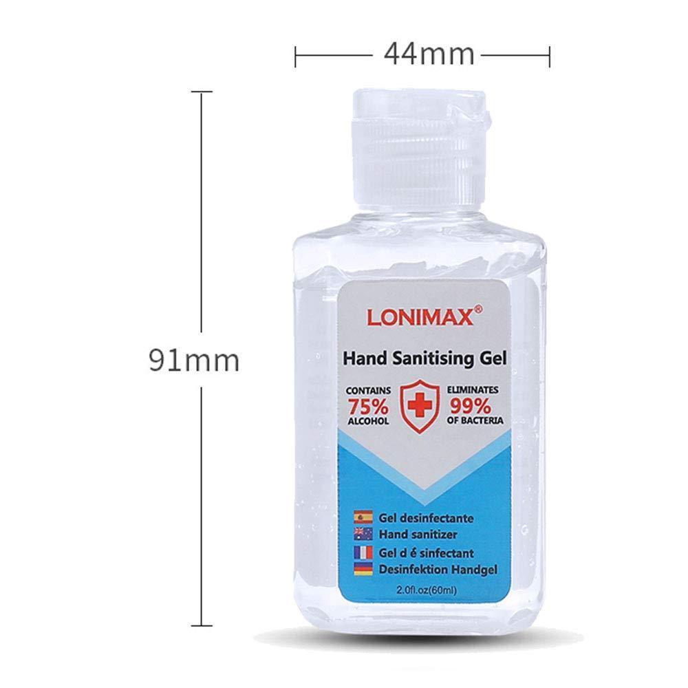2Fl.Oz, Bottle of 50 Gel Hand Sanitizer with Aloe Vera  Disinfectant Alcohol Liquid 75%