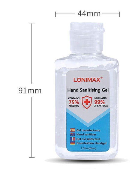 2Fl.Oz, Bottle of 12 Gel Hand Sanitizer with Aloe Vera  Disinfectant Alcohol Liquid 75%