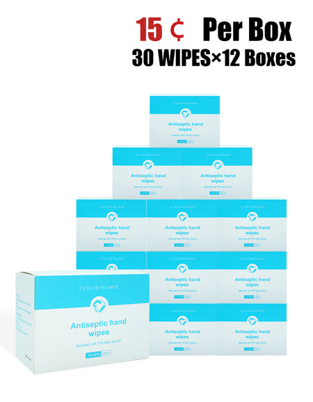 Individual Wrapped Antibacterial Wipes 75% Alcohol (30 Count)/Box