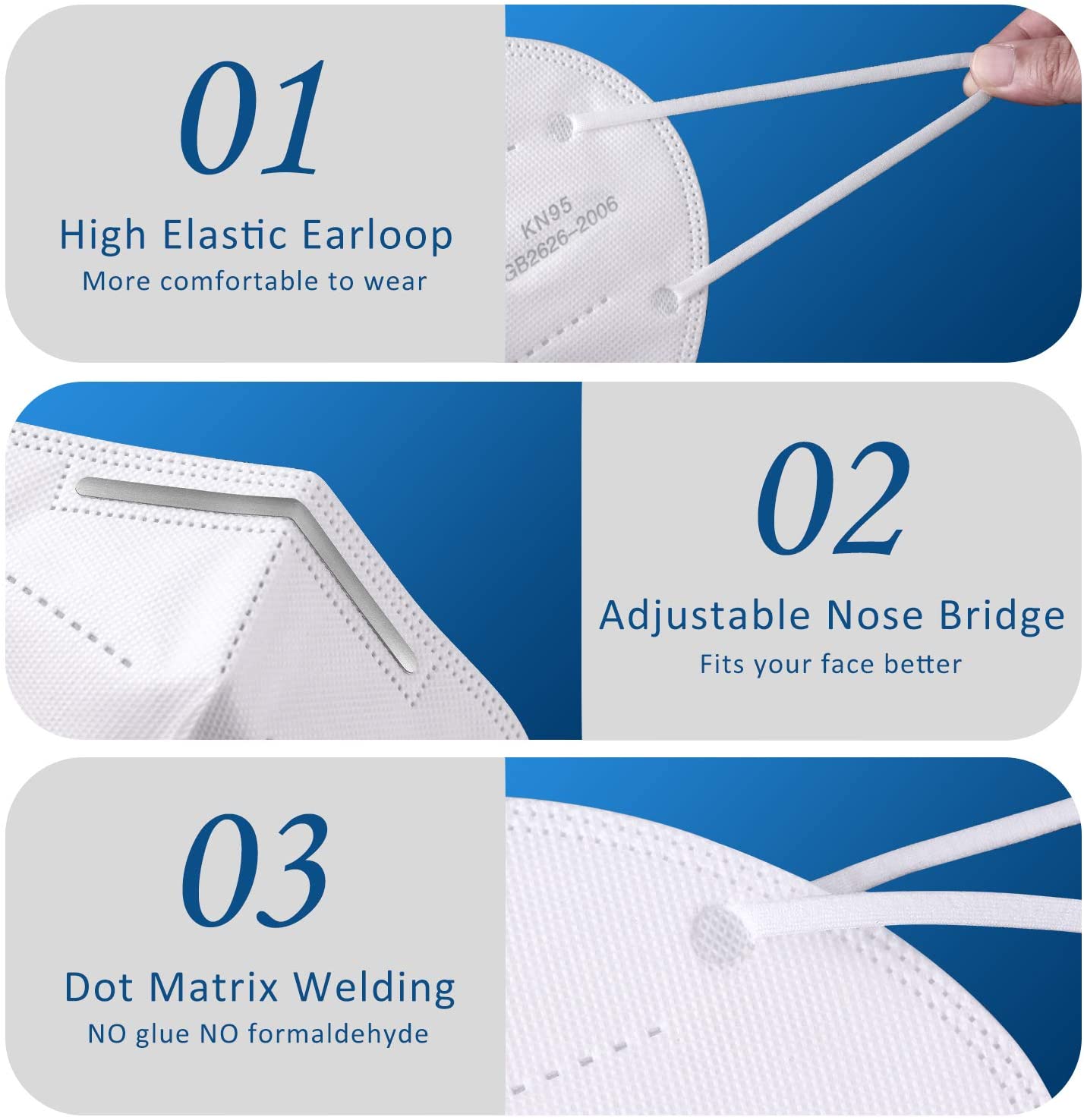 10 Pcs KN95 Disposable Folding Protective Cover Face Masks