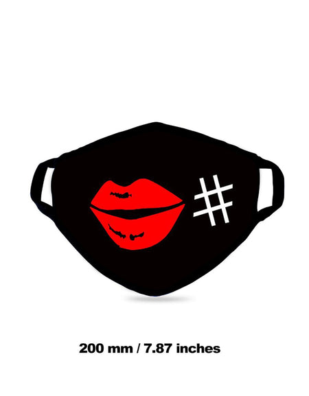 FCM-030ABK American Bling Red Lips Fabric Face Mask Double Layer Set of 2