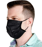 1000 Pcs Black Disposable Face Masks for Protection, 3 Ply Face Mask Breathable and Comfortable