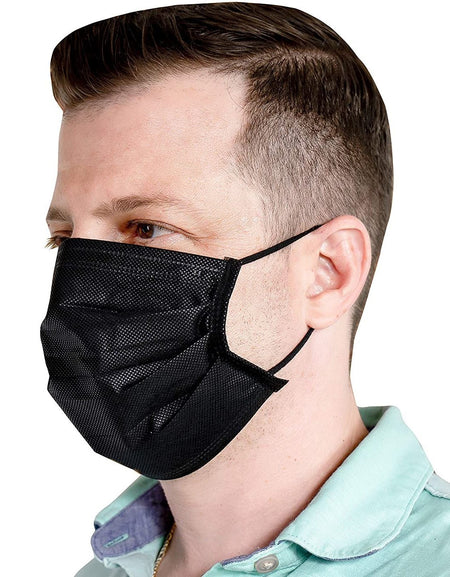 1000 Pcs Black Disposable Face Masks for Protection, 3 Ply Face Mask Breathable and Comfortable