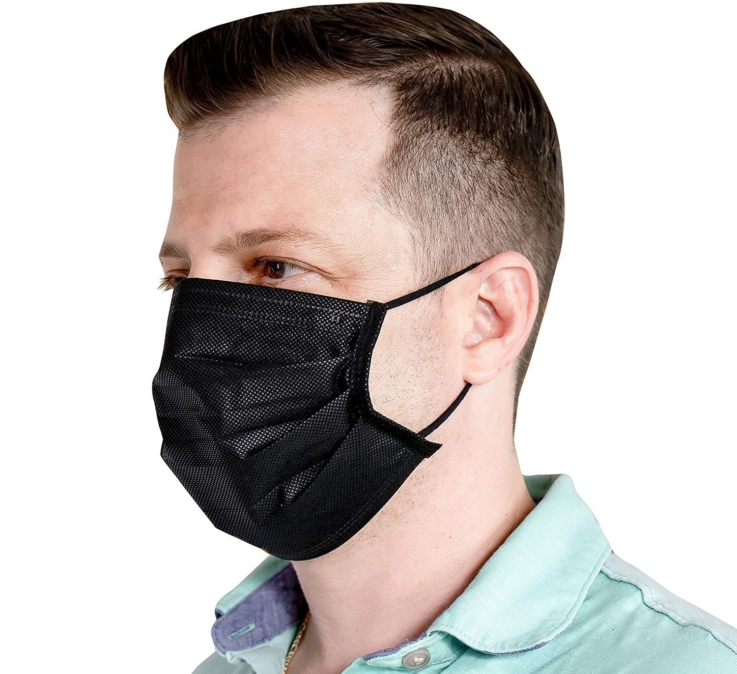 1000 Pcs Black Disposable Face Masks for Protection, 3 Ply Face Mask Breathable and Comfortable