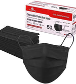 1000 Pcs Black Disposable Face Masks for Protection, 3 Ply Face Mask Breathable and Comfortable
