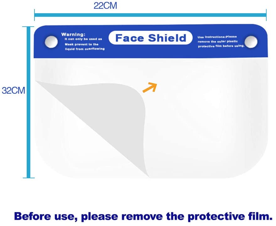 Safety Face Shield Full Protection Cap Wide Visor Anti-Fog Lens