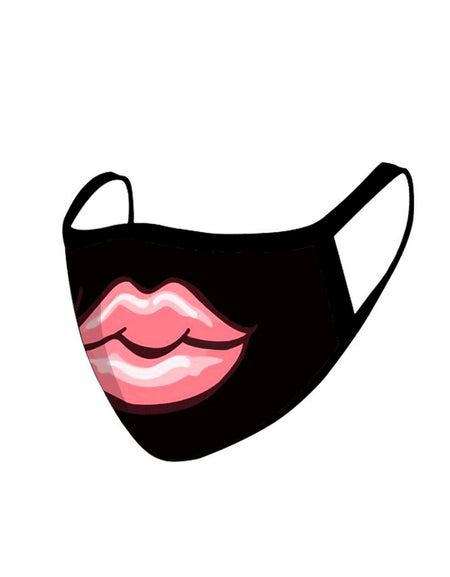 FCM-033ABK American Bling Pink Big Lip Fabric Face Mask Double Layer Set of 2