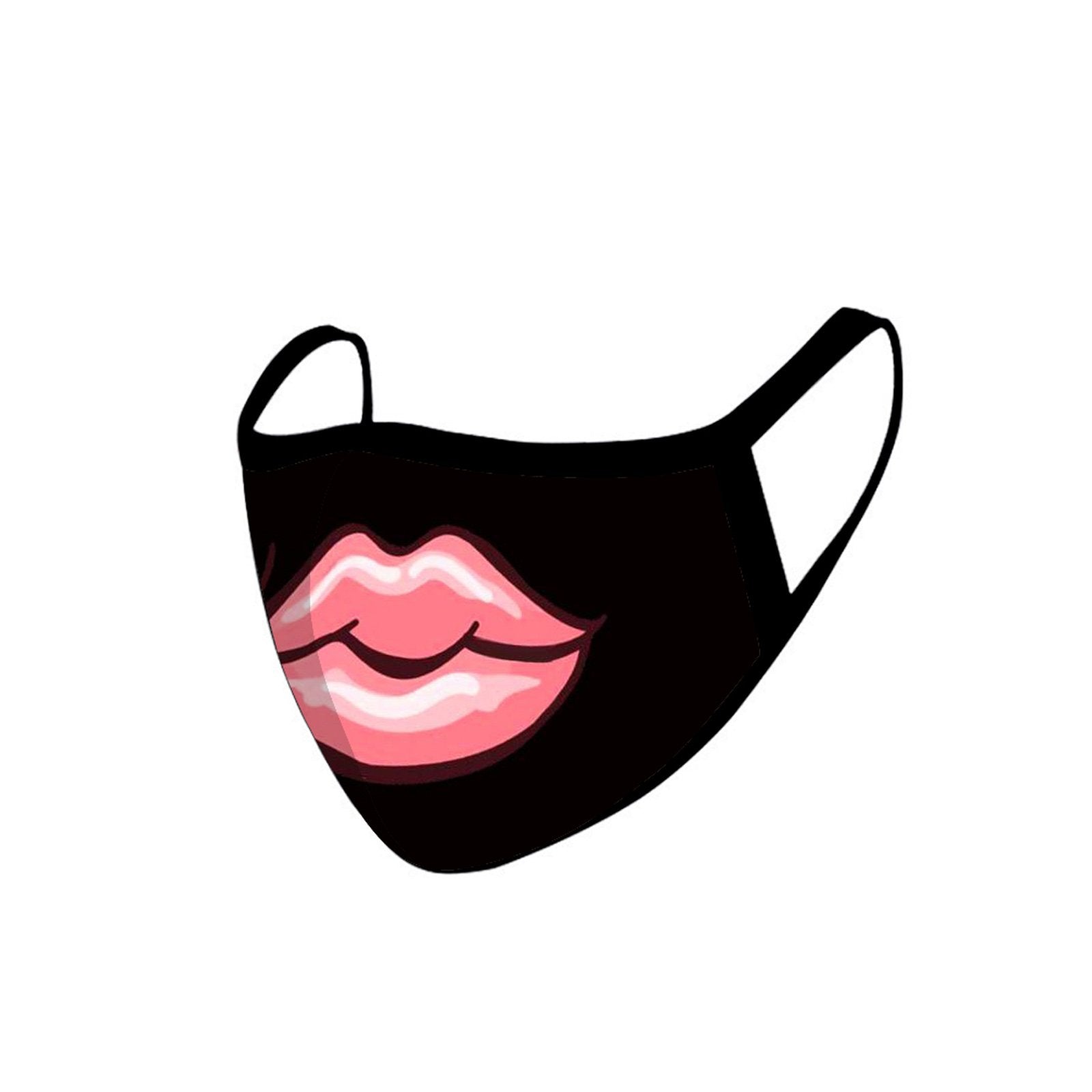 FCM-033ABK American Bling Pink Big Lip Fabric Face Mask Double Layer Set of 2