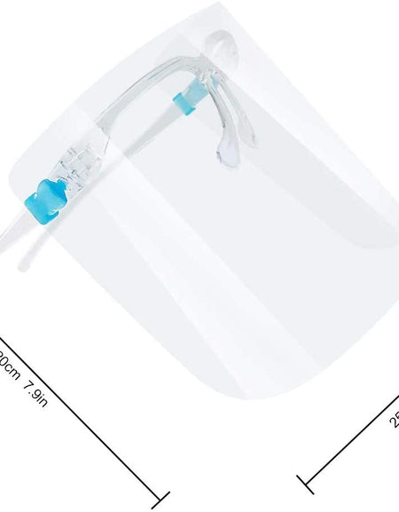 4Pack Safety Face Shield Anti-Fog Face Visor 4 Pcs Replaceable Shields & 4 Pairs Reusable Goggles Protect Eyes and Face