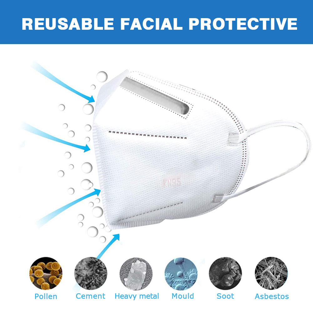10 Pcs KN95 Disposable Folding Protective Cover Face Masks