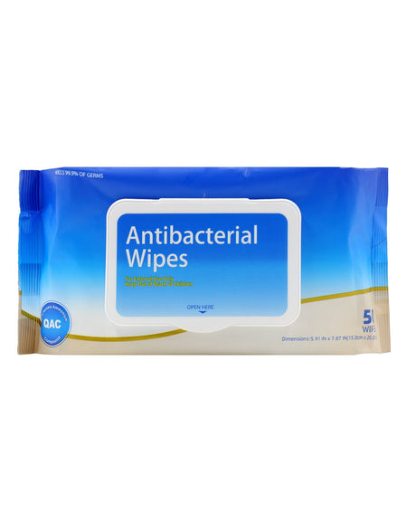 Antibacterial Wipes Resealable Bag (50 Count)